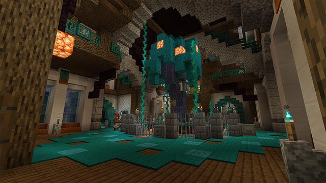 Screenshot of the Minecraft Bedrock Marketplace product Warped Mansion created by JFCrafters.