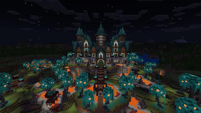 Screenshot of the Minecraft Bedrock Marketplace product Warped Mansion created by JFCrafters.