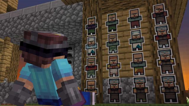 Screenshot of the Minecraft Bedrock Marketplace product Papercraft Mob Stickers Add-On created by Jigarbov Productions.