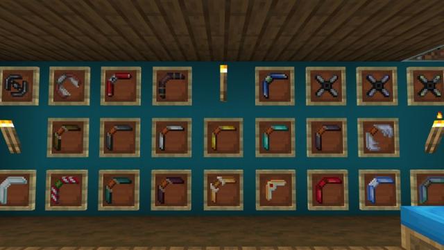 Screenshot of the Minecraft Bedrock Marketplace product Boomerangs Add-On created by JWolf Creations.