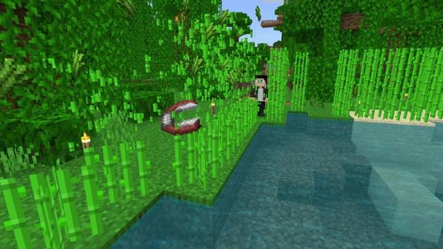 Screenshot of the Minecraft Bedrock Marketplace product Boomerangs Add-On created by JWolf Creations.