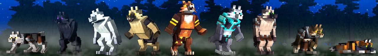 Panorama of the Minecraft Bedrock Marketplace product LycanForge Add-On created by JWolf Creations.