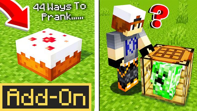 Thumbnail of the Minecraft Bedrock Marketplace product 44 Ways To Prank Add-On created by KA Studios.