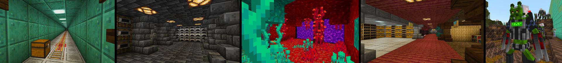 Panorama of the Minecraft Bedrock Marketplace product Alien VS Bunker! created by KA Studios.
