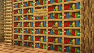 Screenshot of the Minecraft Bedrock Marketplace product Bookshelf Bunker created by KA Studios.