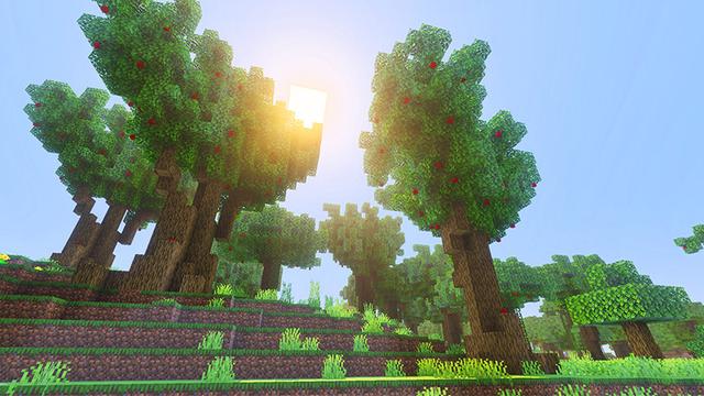 Screenshot of the Minecraft Bedrock Marketplace product Dynamic Tree Generation Add-On created by KA Studios.