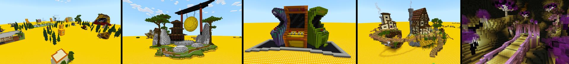 Panorama of the Minecraft Bedrock Marketplace product Flat Lucky Block World! created by KA Studios.