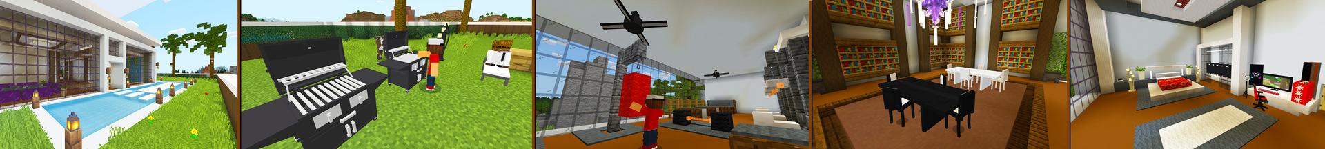 Panorama of the Minecraft Bedrock Marketplace product Furniture Mansion! created by KA Studios.