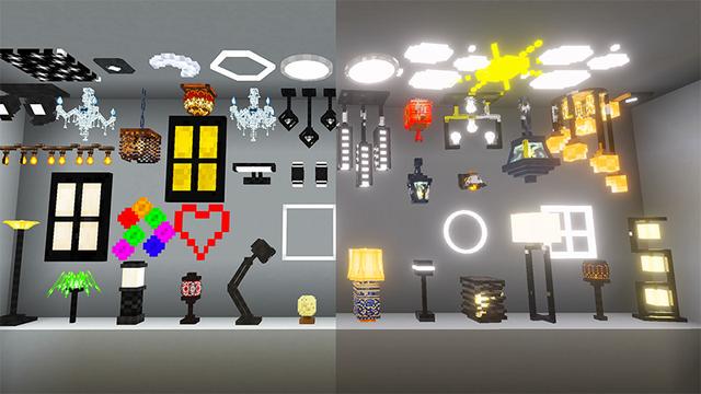 Screenshot of the Minecraft Bedrock Marketplace product Lights and Lamps Vibrant & Redstone Update Add-On created by KA Studios.