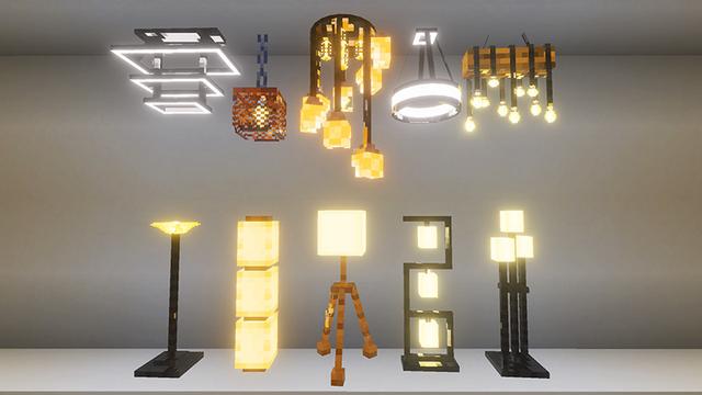 Screenshot of the Minecraft Bedrock Marketplace product Lights and Lamps Vibrant & Redstone Update Add-On created by KA Studios.