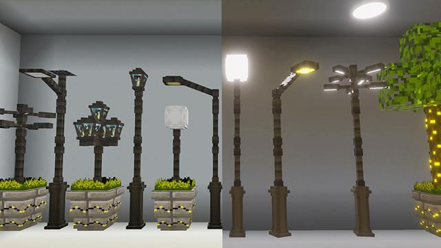 Screenshot of the Minecraft Bedrock Marketplace product Lights and Lamps Vibrant & Redstone Update Add-On created by KA Studios.