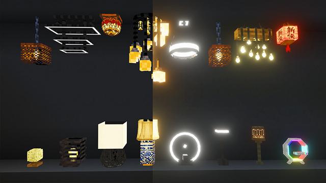 Screenshot of the Minecraft Bedrock Marketplace product Lights and Lamps Vibrant & Redstone Update Add-On created by KA Studios.