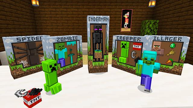 Screenshot of the Minecraft Bedrock Marketplace product Mob Action Figures Add-On created by KA Studios.