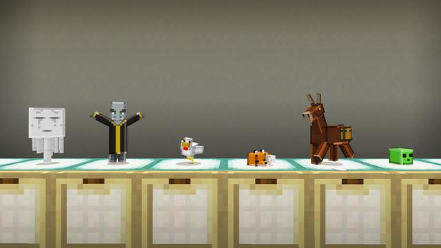 Screenshot of the Minecraft Bedrock Marketplace product Mob Action Figures Add-On created by KA Studios.