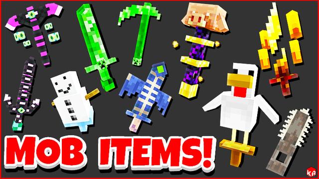 Thumbnail of the Minecraft Bedrock Marketplace product MOB ITEMS! created by KA Studios.
