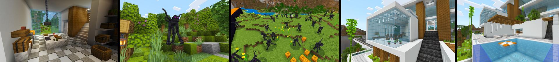 Panorama of the Minecraft Bedrock Marketplace product Mutant Enderman VS Mansion! created by KA Studios.