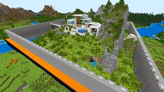 Screenshot of the Minecraft Bedrock Marketplace product Mutant Enderman VS Mansion! created by KA Studios.