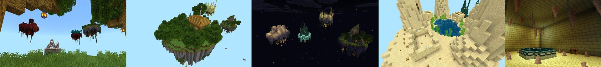 Panorama of the Minecraft Bedrock Marketplace product ONE BLOCK 100 Days created by KA Studios.