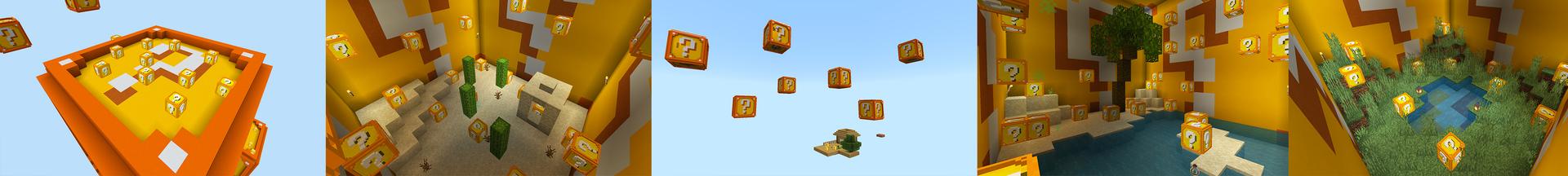 Panorama of the Minecraft Bedrock Marketplace product One Block GIANT Lucky Block created by KA Studios.