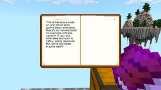 Screenshot of the Minecraft Bedrock Marketplace product One Block Hardcore Mode created by KA Studios.