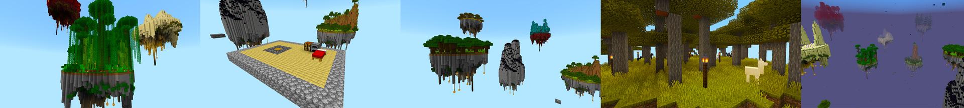 Panorama of the Minecraft Bedrock Marketplace product ONE BLOCK ISLANDS! created by KA Studios.