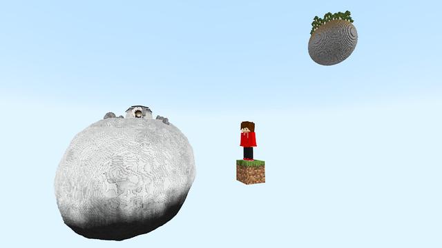 Screenshot of the Minecraft Bedrock Marketplace product One Block Moon Bunker created by KA Studios.