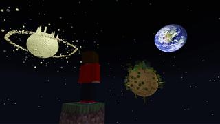 Screenshot of the Minecraft Bedrock Marketplace product One Block Moon Bunker created by KA Studios.