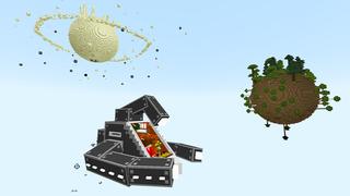 Screenshot of the Minecraft Bedrock Marketplace product One Block Moon Bunker created by KA Studios.