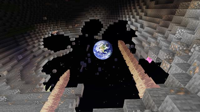 Screenshot of the Minecraft Bedrock Marketplace product One Block Moon Bunker created by KA Studios.