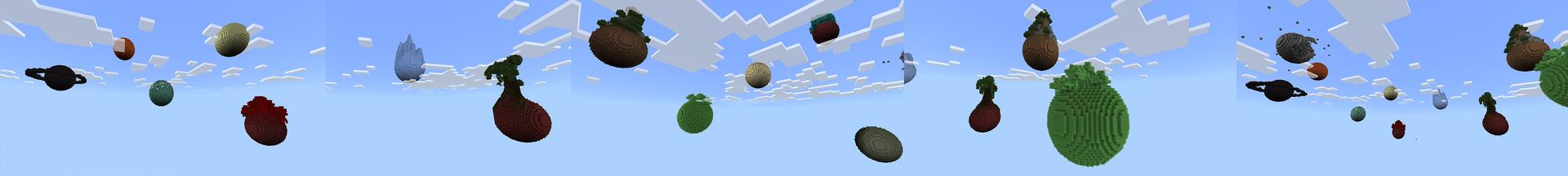 Panorama of the Minecraft Bedrock Marketplace product ONE BLOCK PLANETS created by KA Studios.