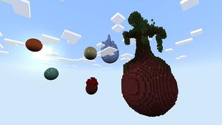 Screenshot of the Minecraft Bedrock Marketplace product ONE BLOCK PLANETS created by KA Studios.