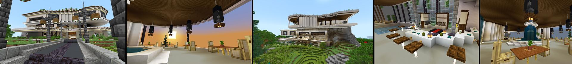 Panorama of the Minecraft Bedrock Marketplace product Rich Mansion! created by KA Studios.