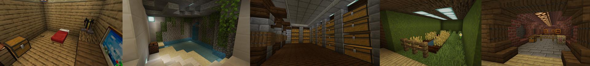 Panorama of the Minecraft Bedrock Marketplace product Secret Bed Base created by KA Studios.
