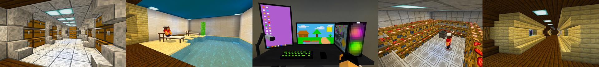 Panorama of the Minecraft Bedrock Marketplace product Secret Creeper Base created by KA Studios.