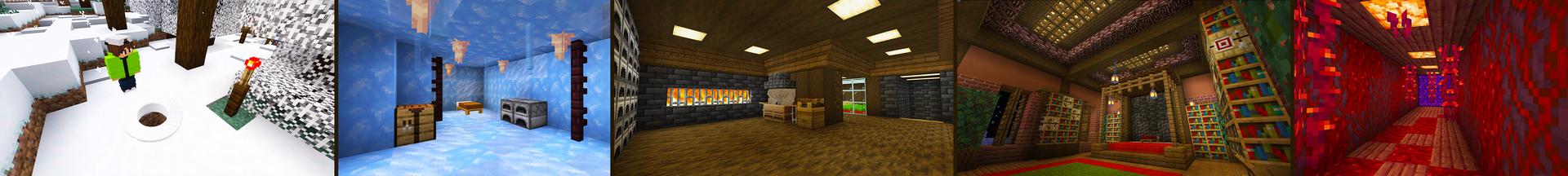 Panorama of the Minecraft Bedrock Marketplace product Winter Bunker created by KA Studios.