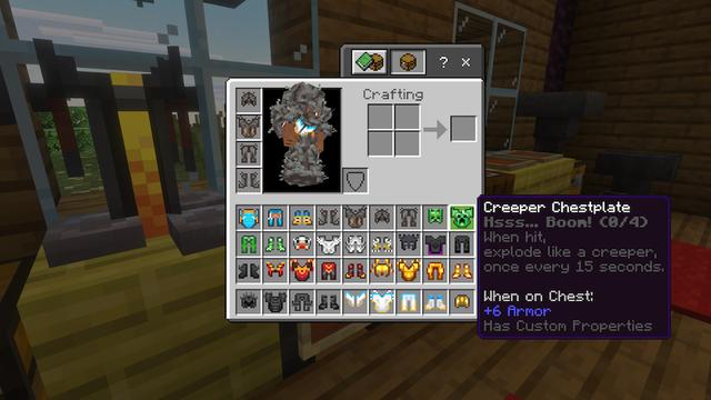 Screenshot of the Minecraft Bedrock Marketplace product Armor Expansion Add-On created by King Cube.