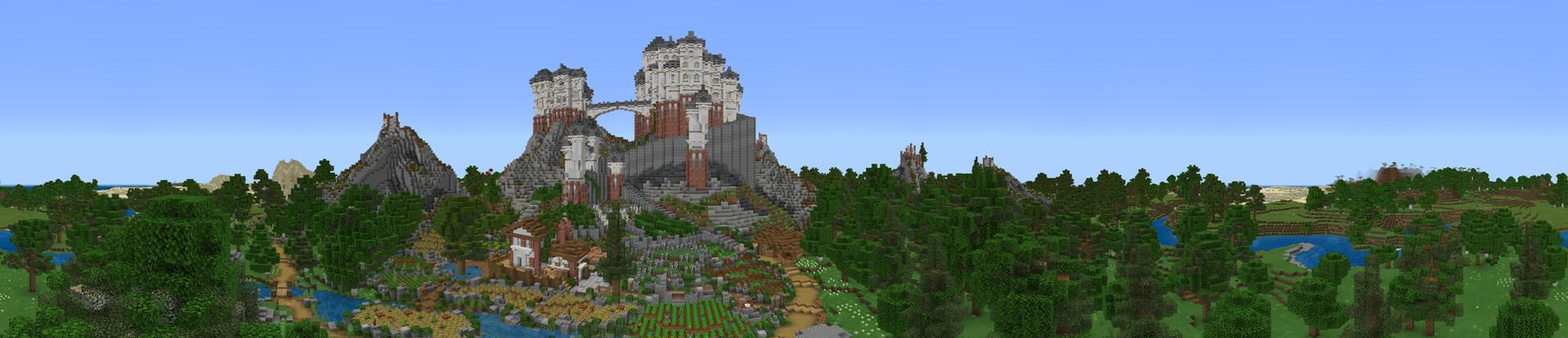 Panorama of the Minecraft Bedrock Marketplace product Castle in the Sky created by King Cube.