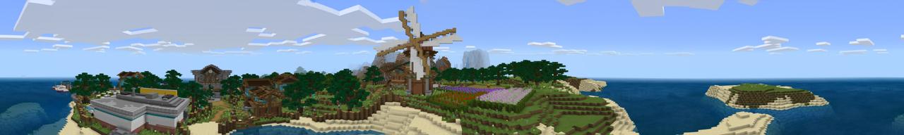 Panorama of the Minecraft Bedrock Marketplace product Enchanted Village created by King Cube.