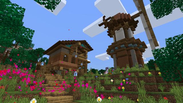 Screenshot of the Minecraft Bedrock Marketplace product Enchanted Village created by King Cube.