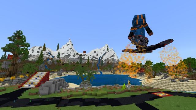 Screenshot of the Minecraft Bedrock Marketplace product Hoverboards created by King Cube.