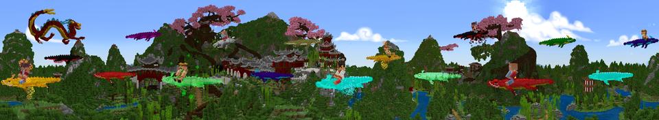 Panorama of the Minecraft Bedrock Marketplace product Land of the Dragon created by King Cube.