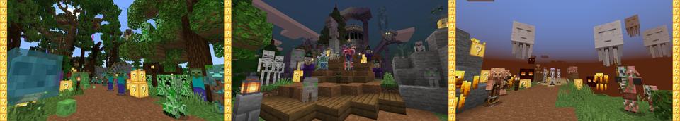 Panorama of the Minecraft Bedrock Marketplace product Lucky Block Hardcore created by King Cube.