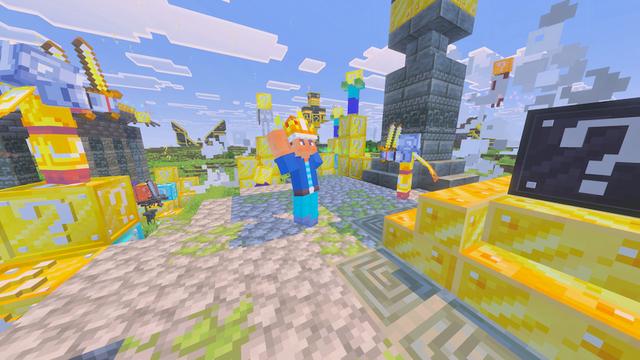 Screenshot of the Minecraft Bedrock Marketplace product Lucky Block Add-On created by King Cube.