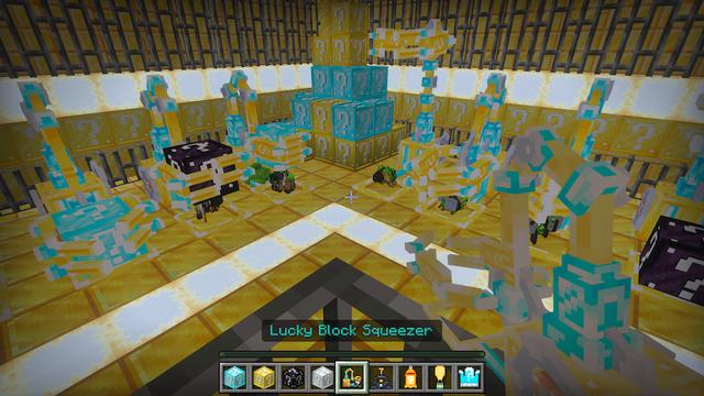 Screenshot of the Minecraft Bedrock Marketplace product Lucky Block Add-On created by King Cube.