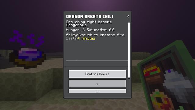 Screenshot of the Minecraft Bedrock Marketplace product Mob Food created by King Cube.