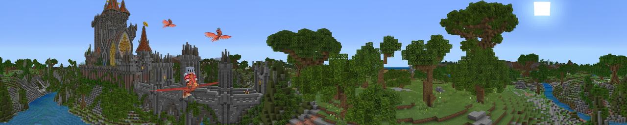 Panorama of the Minecraft Bedrock Marketplace product Phoenix Castle created by King Cube.