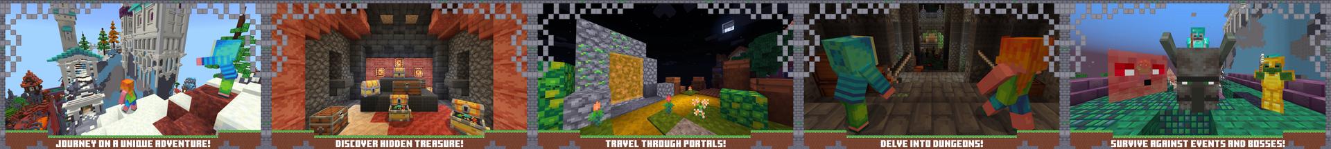 Panorama of the Minecraft Bedrock Marketplace product Spiral Chunk Adventure created by King Cube.