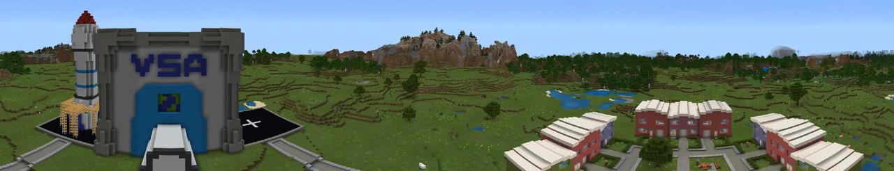 Panorama of the Minecraft Bedrock Marketplace product Villager Space Agency created by King Cube.
