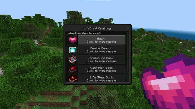 Screenshot of the Minecraft Bedrock Marketplace product Lifesteal created by Kirill Studios.