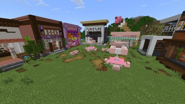 Screenshot of the Minecraft Bedrock Marketplace product Cute Shops created by KiwiStars.